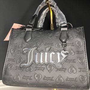 Juicy Couture Upgrade U Tote Bag Liquorice Black Crossbody NWT
